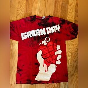 Green Day American Idiot Tie Dye Heart Tee Large